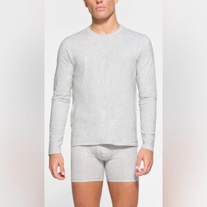 NWT SKIMS Natural Long Sleeve Light Heather Gray Size M